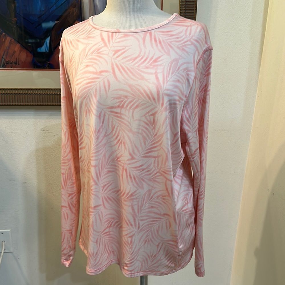 32 Degrees Pink/White Patterned Top with UPF 50 Size 2X